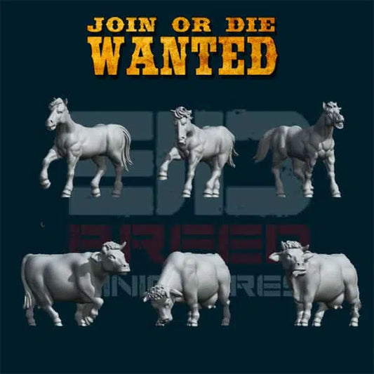 JOIN OR DIE WANTED ANIMALS | 3D Breed 28mm Wild West Wargaming Miniatures