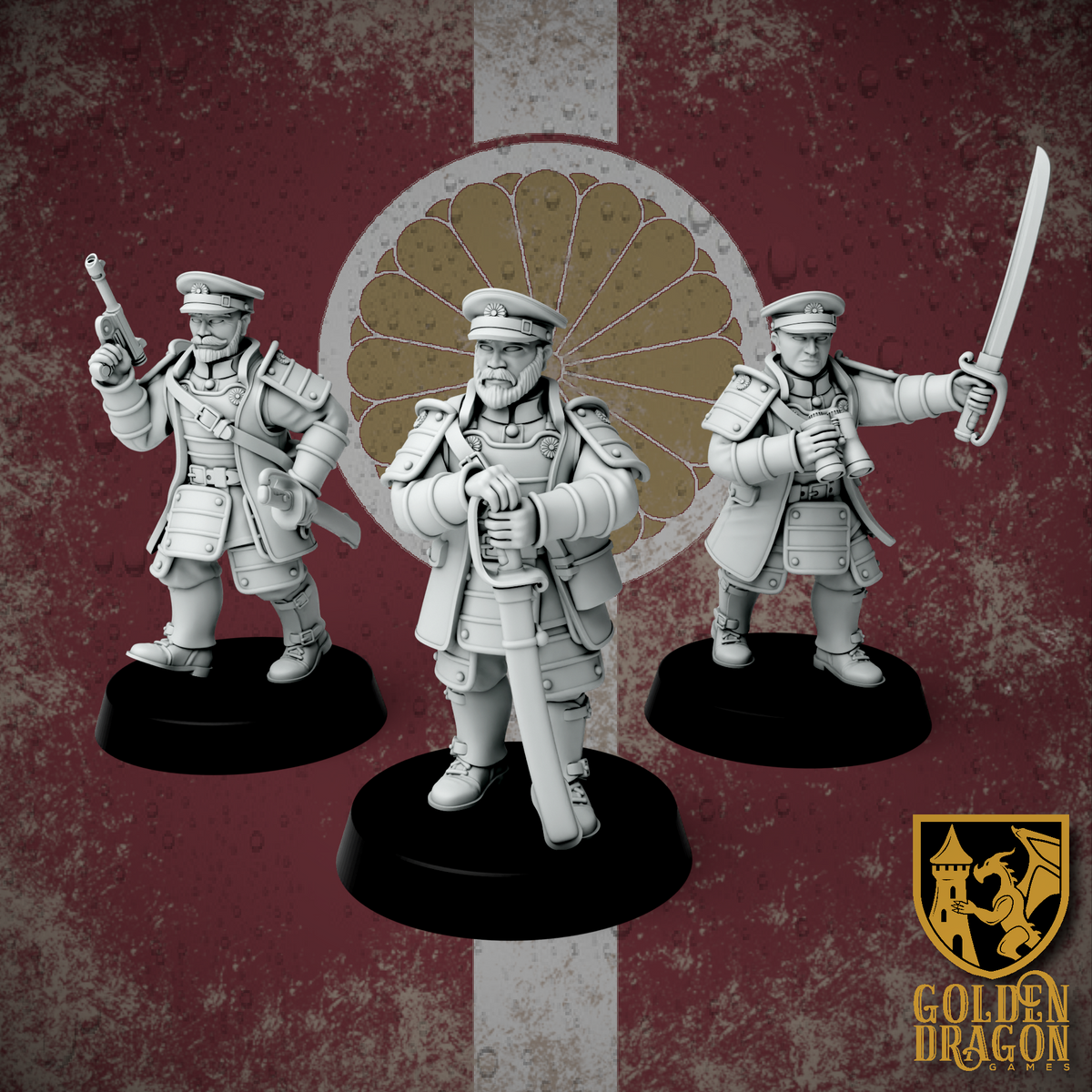 Empire of Japan Army Officers | Golden Dragon Games Weird WW2 Role Playing Miniatures