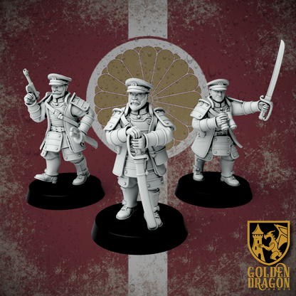 Empire of Japan Army Officers | Golden Dragon Games Weird WW2 Role Playing Miniatures