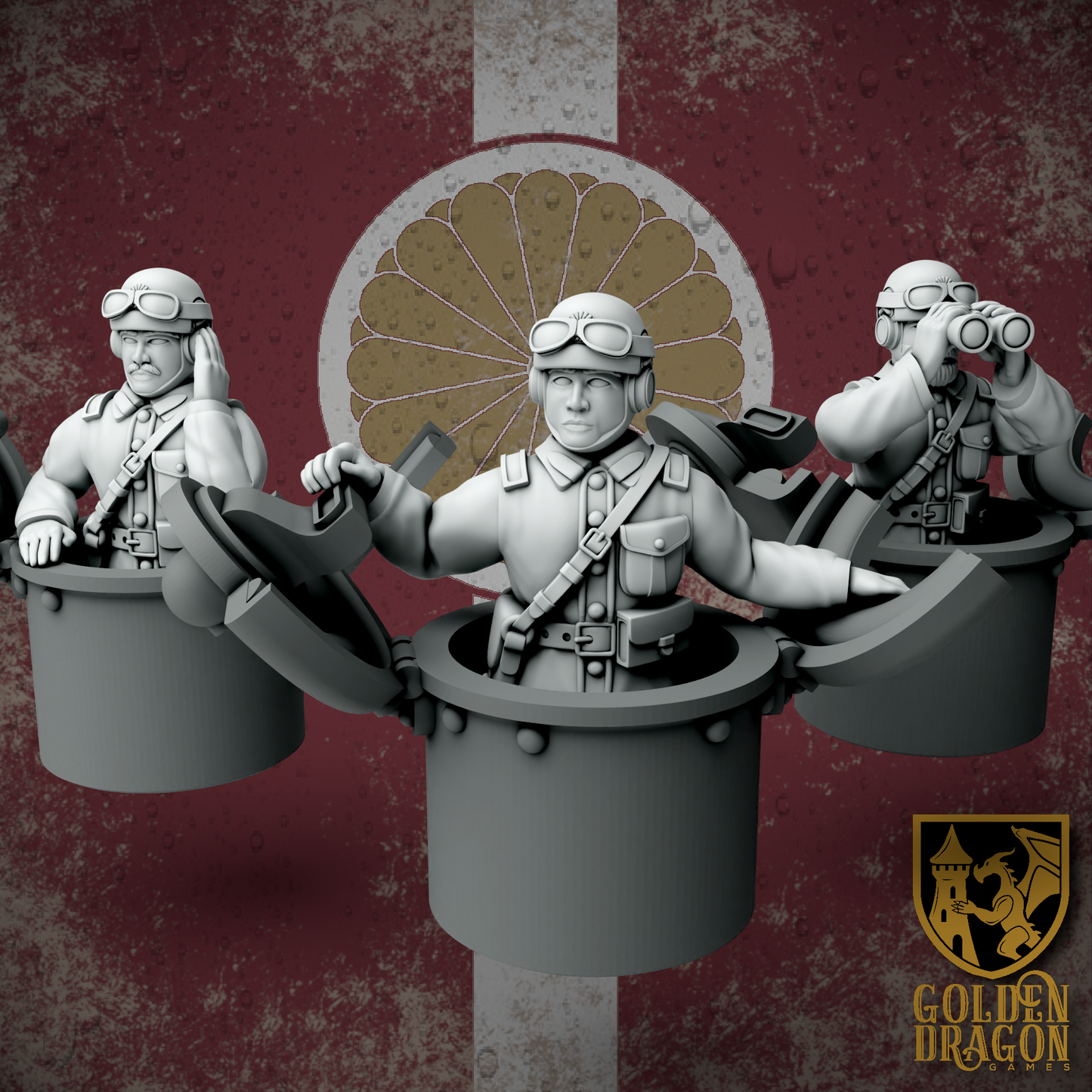 Empire of Japan Army Officers | Golden Dragon Games Weird WW2 Role Playing Miniatures