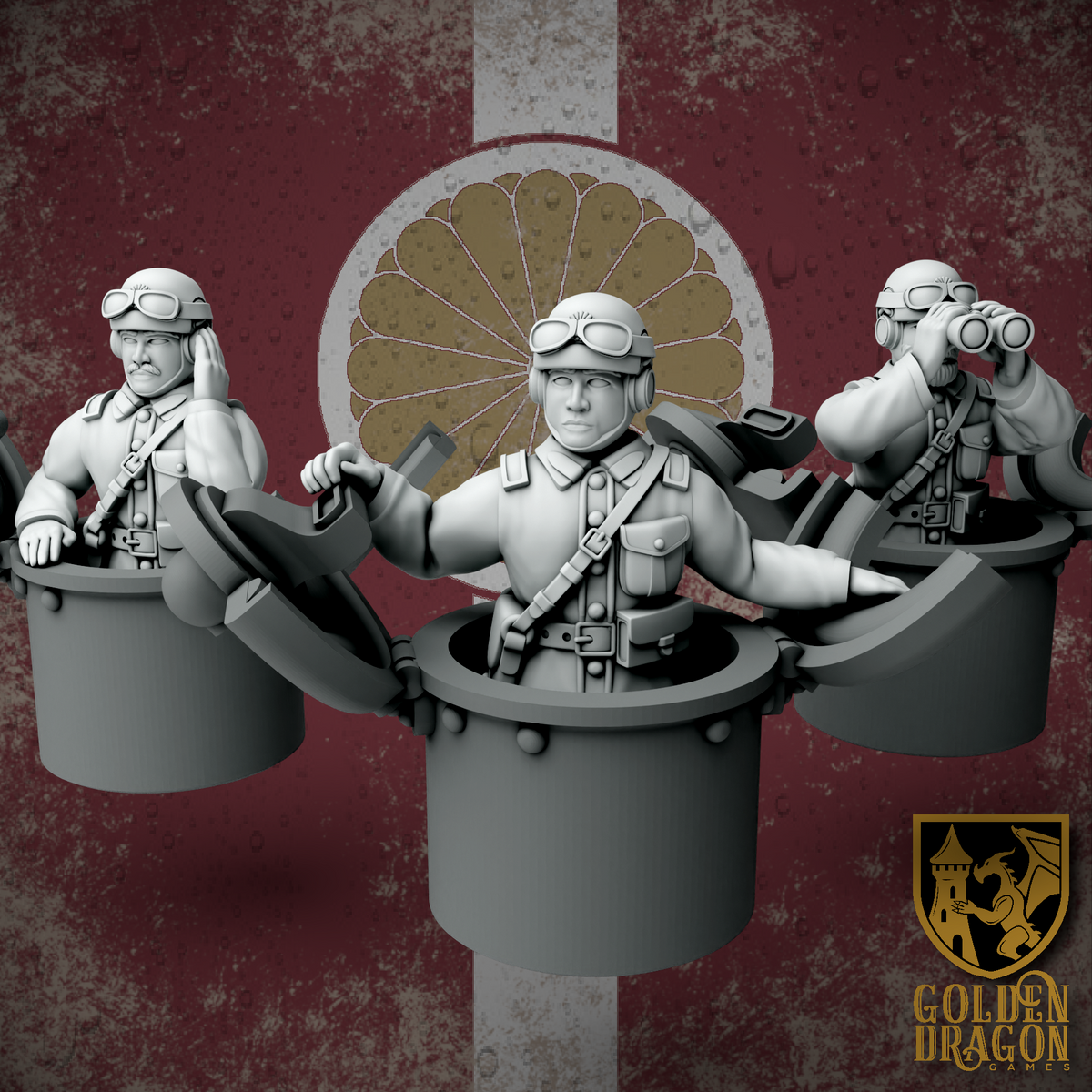 Empire of Japan Army Officers | Golden Dragon Games Weird WW2 Role Playing Miniatures