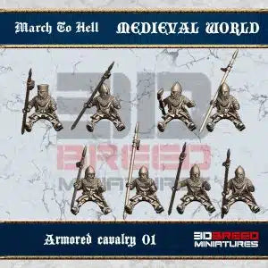 Medieval West European Armoured Cavalry 1 | 3DBreed 15mm Wargaming Miniatures