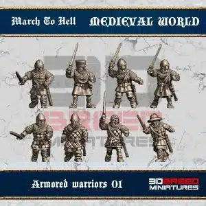 Medieval West European Armored Warriors 1 | 3DBreed 15mm Wargaming Miniatures Role Playing Miniatures