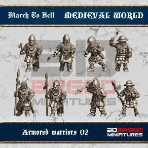 Medieval West European Armored Warriors 2 | 3DBreed 15mm Wargaming Miniatures