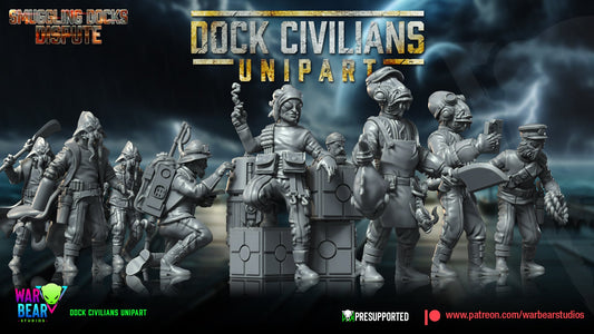 Dock Civilians Monopose | Warbear Studios 28mm SciFi Wargaming Miniatures Role Playing Miniatures