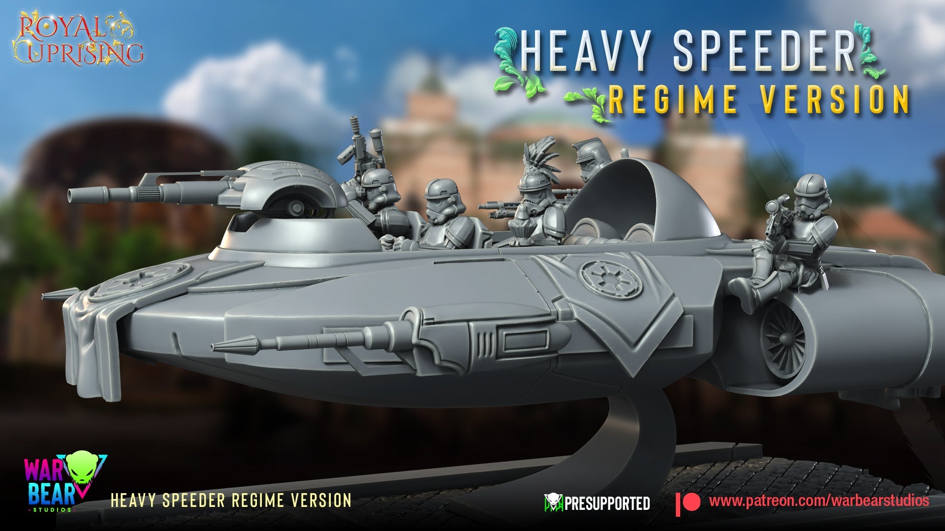 Royal Uprising Regime Heavy Speeder | Warbear Studios 28mm SciFi Wargaming Miniatures Role Playing Miniatures