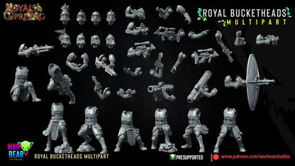 Royal Uprising Royal Bucketheads Build Kit | Warbear Studios 28mm SciFi Wargaming Miniatures Role Playing Miniatures