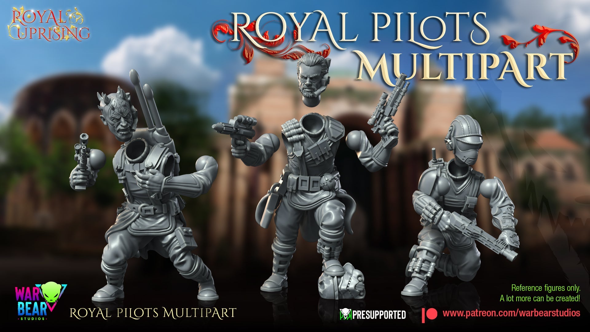 Royal Uprising Royal Pilots Build Kit | Warbear Studios 28mm SciFi Wargaming Miniatures Role Playing Miniatures