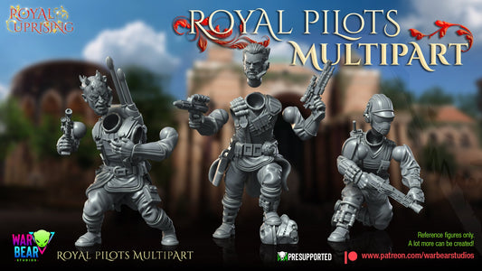 Royal Uprising Royal Pilots Build Kit | Warbear Studios 28mm SciFi Wargaming Miniatures Role Playing Miniatures