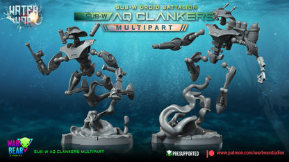 Water War AQ Clankers Build Kit | Warbear Studios 28mm SciFi Wargaming Miniatures Role Playing Miniatures