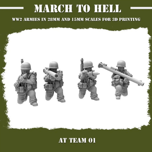 WW2 UNITES STATES MARINES (USM) AT TEAM | 3DBreed 15mm Wargaming Miniatures