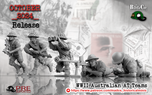 WW2 Australian Pacific AT Teams | Battlecat 28mm Historical Wargaming Miniatures Role Playing Miniatures