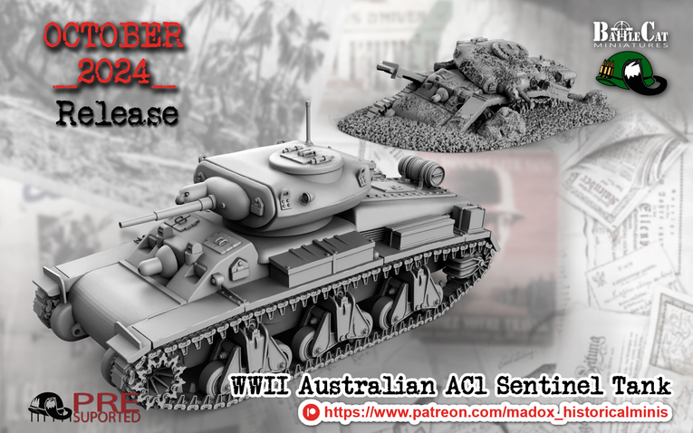 WW2 Australian Sentinel Tank | Battlecat 28mm Historical Wargaming Miniatures