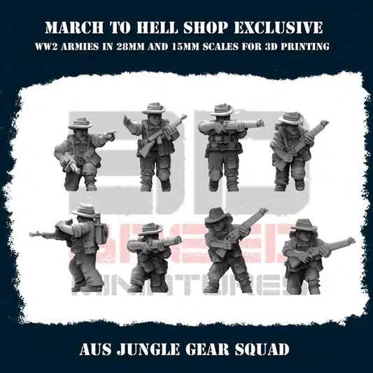WW2 AUS SQUAD JUNGLE GEAR | 3DBreed 15mm Wargaming Miniatures