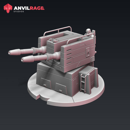 Empire Emplaced AT Turret | Anvilrage Galactic SciFi Miniatures 32mm 1/47 Legion Scale Role Playing Miniatures