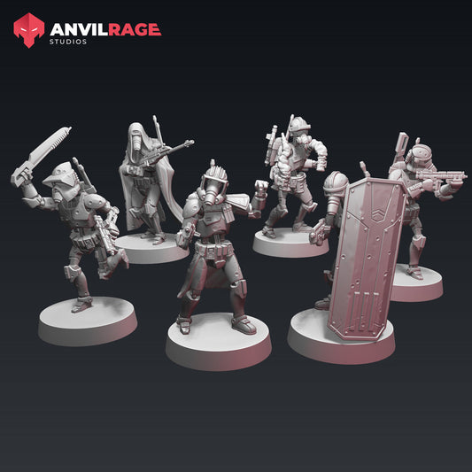 B1000 Commando Droids | Anvilrage Galactic SciFi Miniatures 32mm 1/47 Legion Scale Role Playing Miniatures