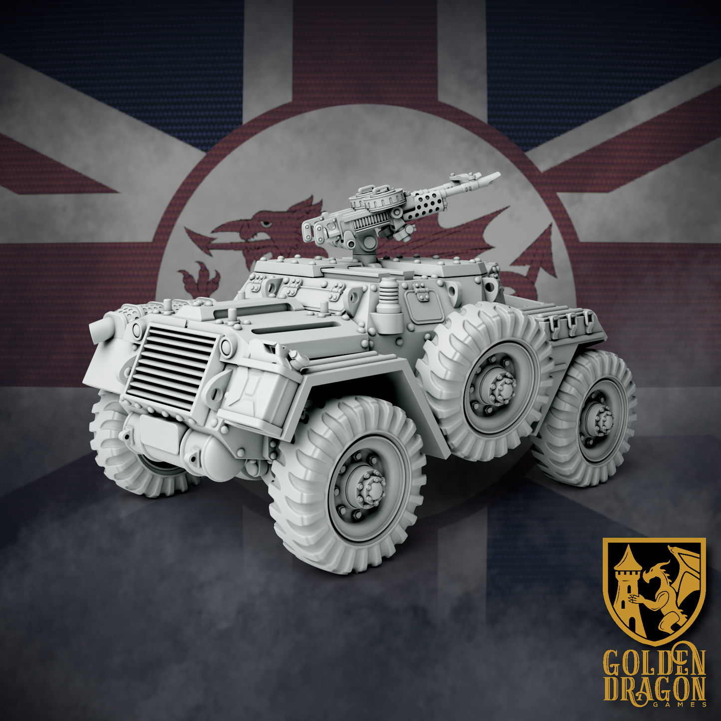 British Empire Armored Car Mk. II ’Bedivere’ | Golden Dragon Games Weird WW2 Role Playing Miniatures