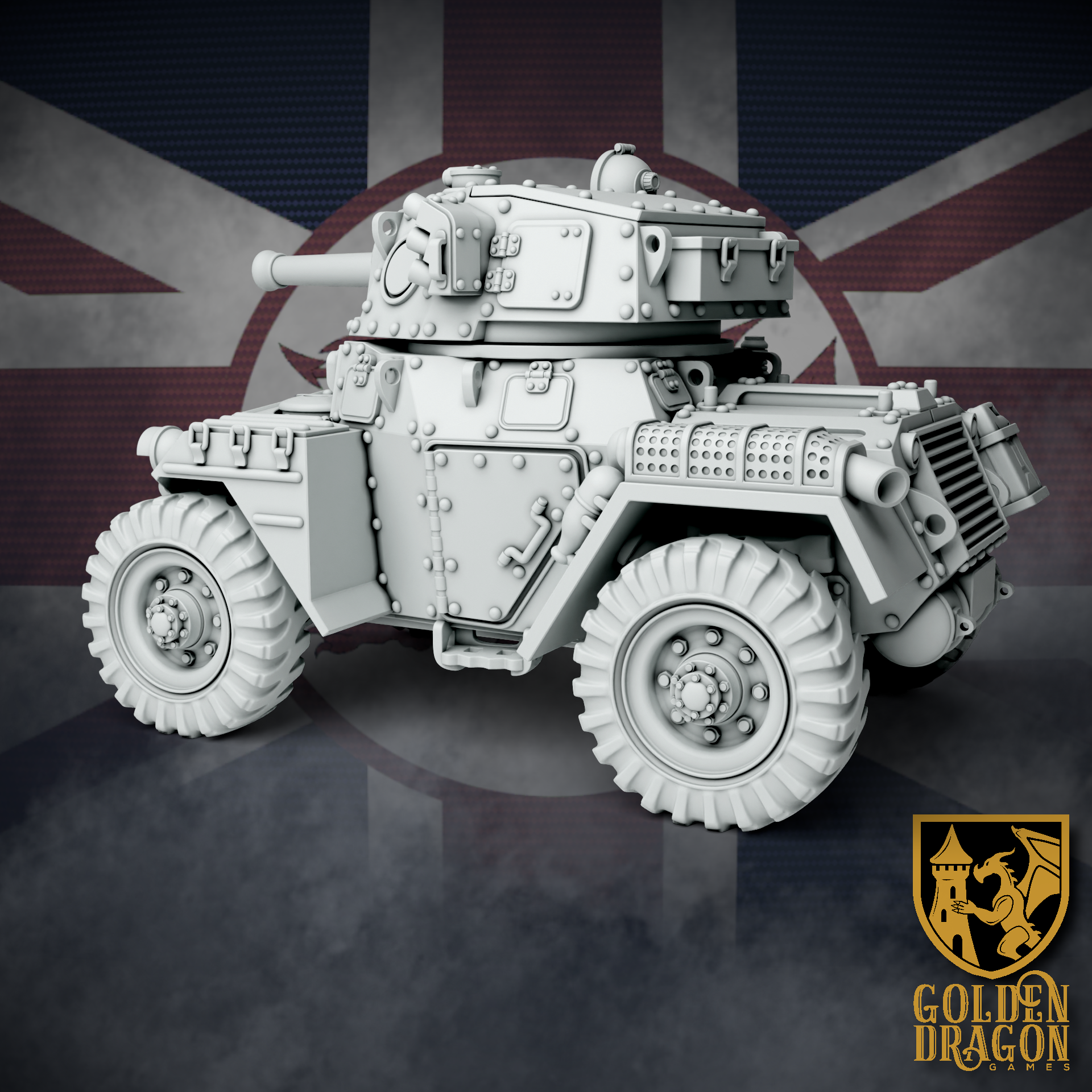 British Empire Armored Car Mk. II ’Bedivere’ | Golden Dragon Games Weird WW2 Role Playing Miniatures