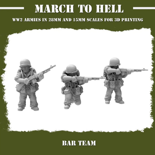 WW2 UNITES STATES MARINES (USM) BAR TEAM | 3DBreed 15mm Wargaming Miniatures