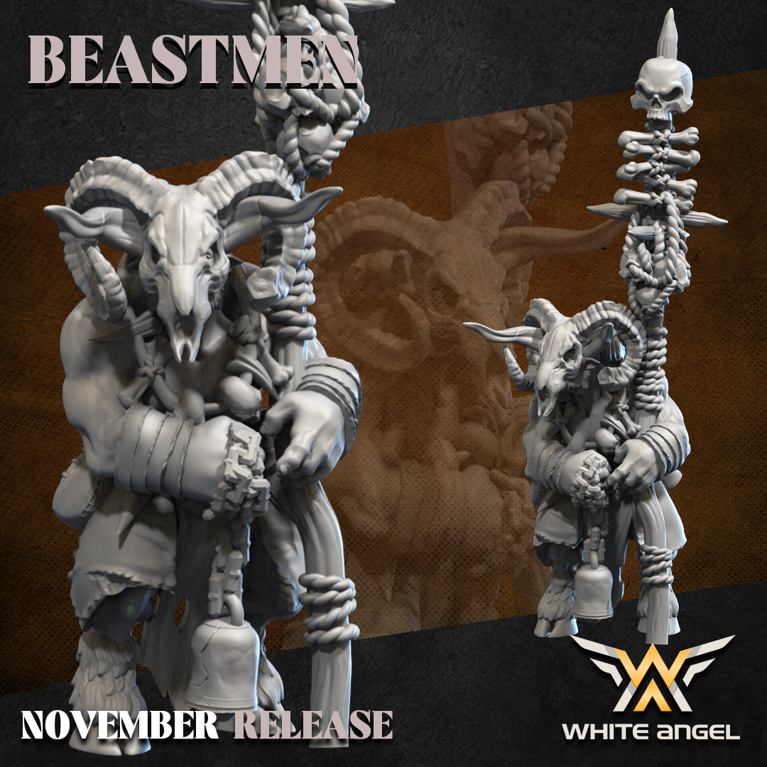 Beastmen High Shaman | White Angel 28/32mm Fantasy Wargaming Miniatures