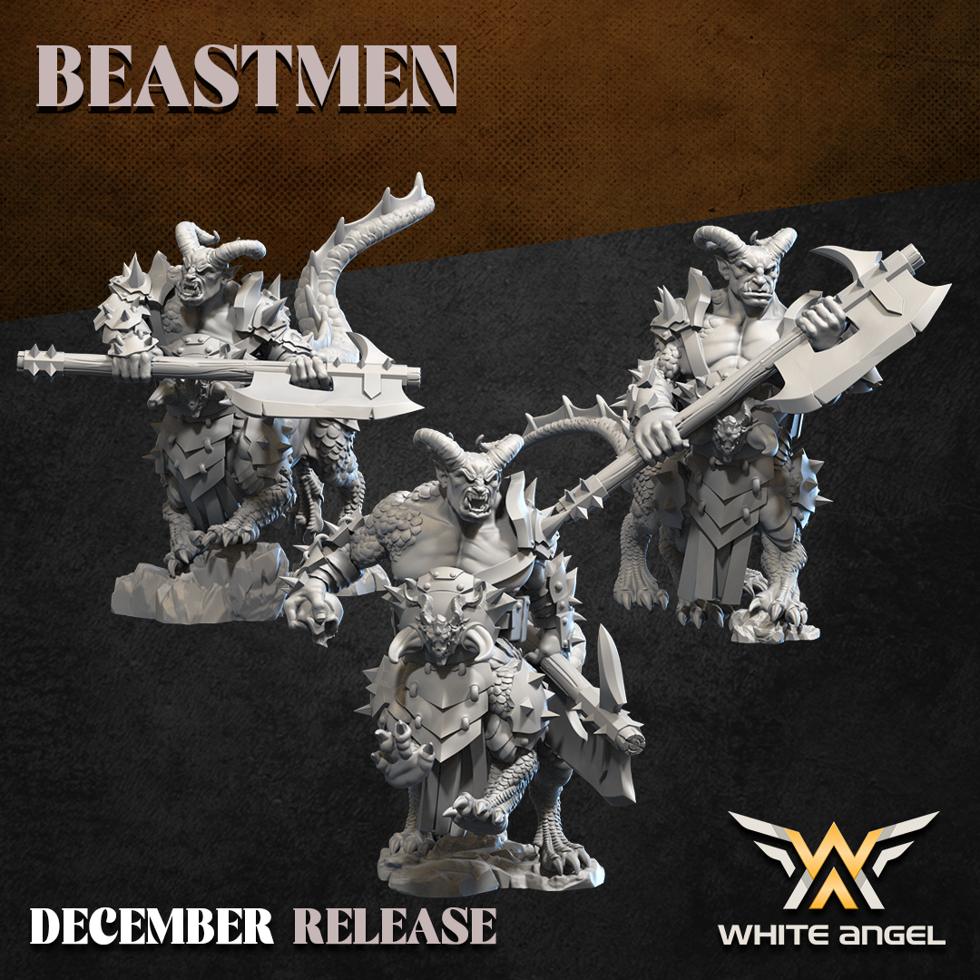 Beastmen Beastogres | White Angel 28/32mm Fantasy Wargaming Miniatures