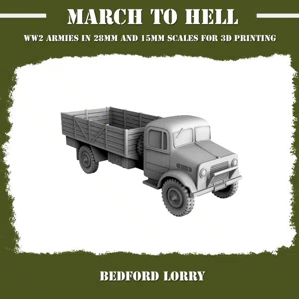 WW2 BRITISH ARMY BEDFORD LORRY | 3DBreed 15mm Wargaming Miniatures