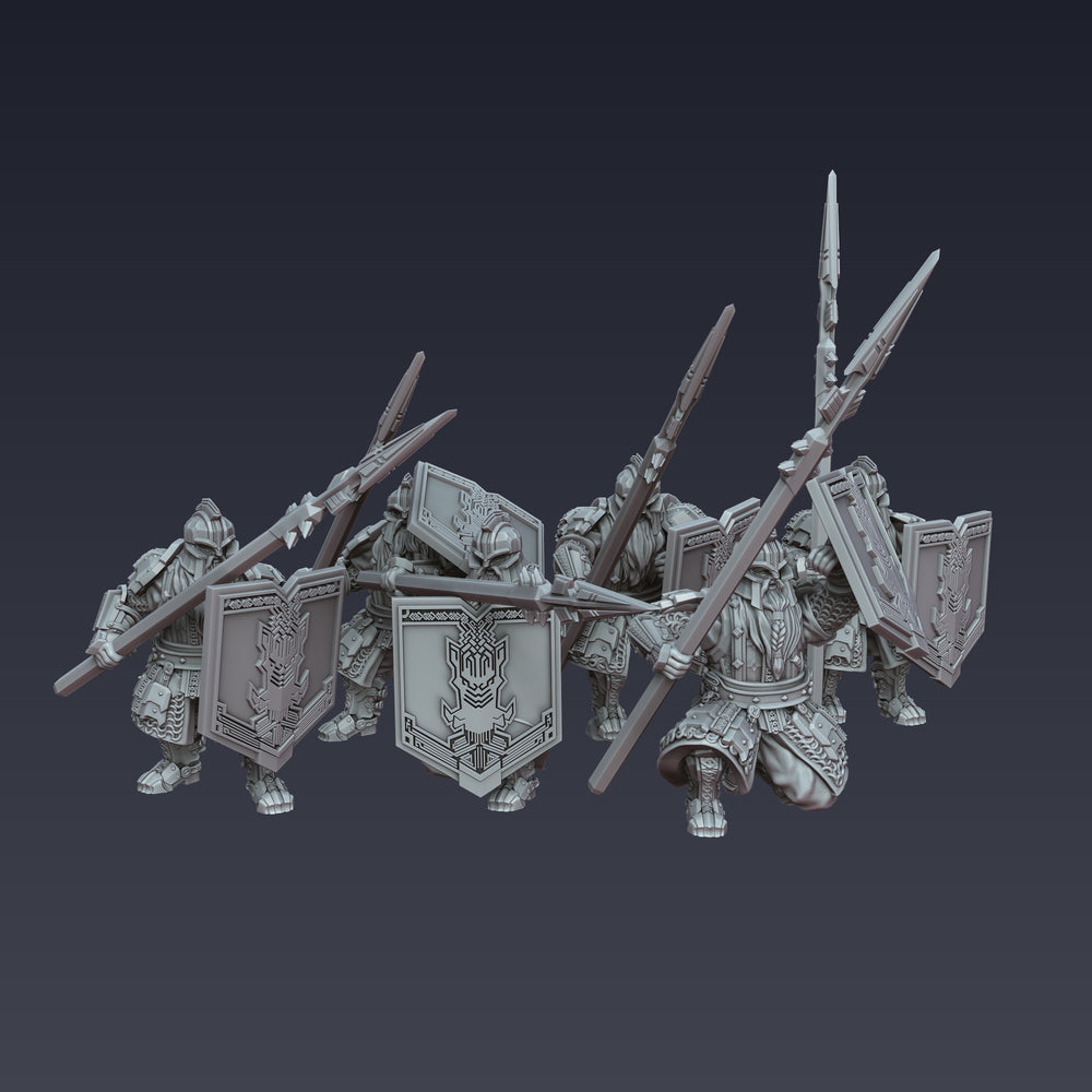 Iron Blooded Dwarf Spear and Shield | 25mm Fantasy Wargaming Miniatures