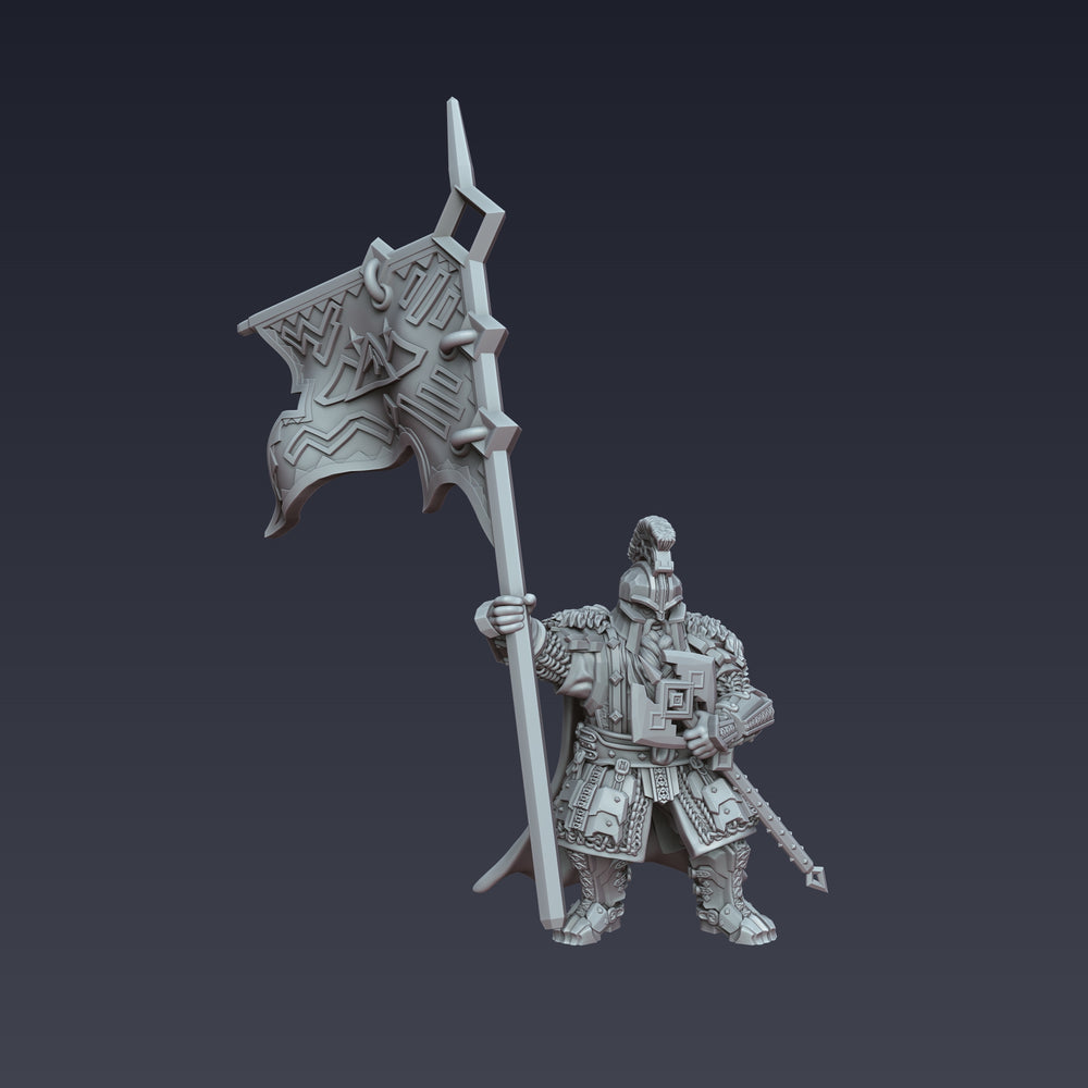 Iron Blooded Dwarf Heroic Banner| 25mm Fantasy Wargaming Miniatures