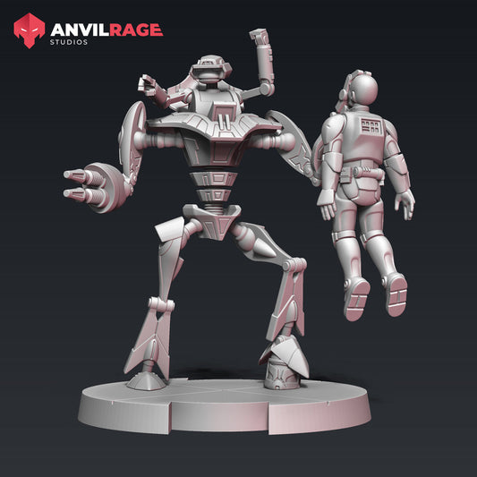 Baywatch Tactical Droid | Anvilrage Galactic SciFi Miniatures 32mm 1/47 Legion Scale Role Playing Miniatures