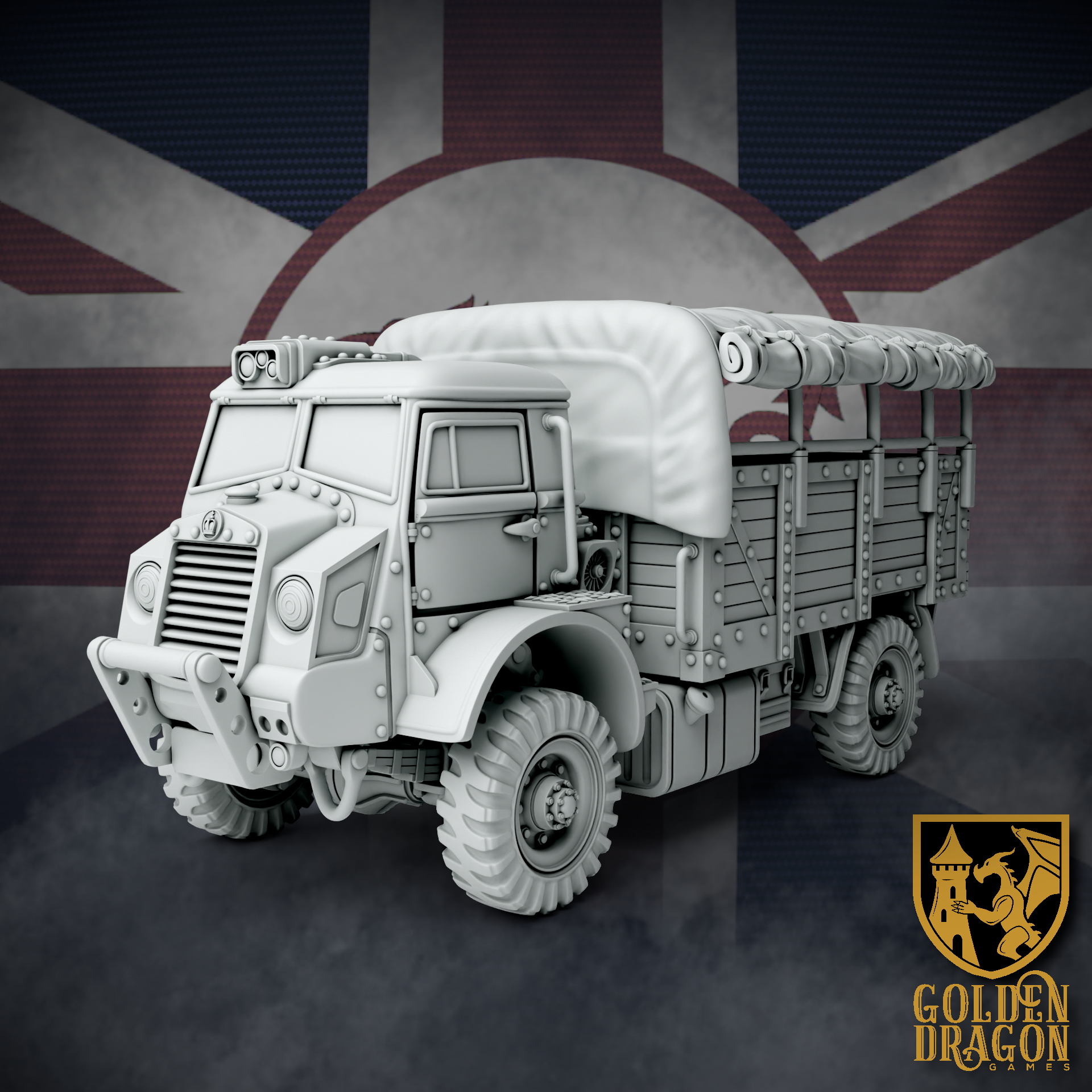 British Empire Bedford Utility Truck | Golden Dragon Games Weird WW2 Role Playing Miniatures