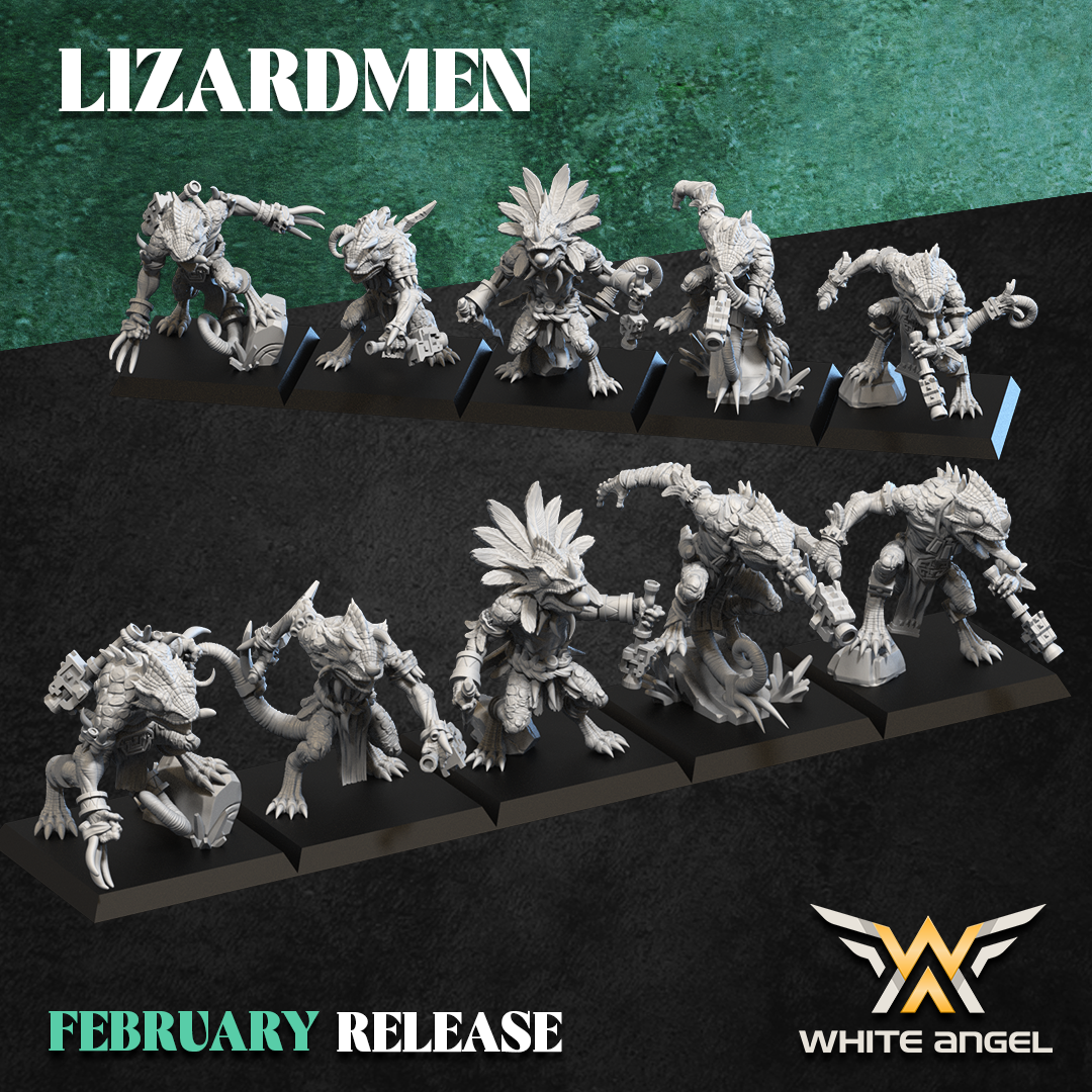 Lizardmen Chameleons | White Angel 28/32mm Fantasy Wargaming Miniatures