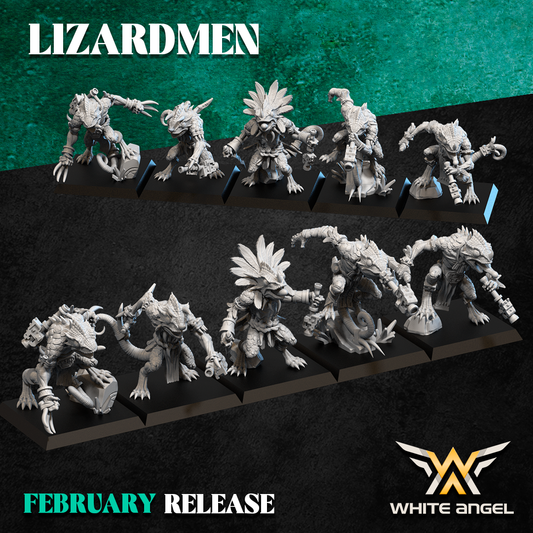 Lizardmen Chameleons | White Angel 28/32mm Fantasy Wargaming Miniatures