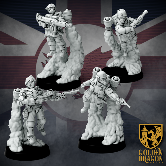 British Empire SAS Jetpacks | Golden Dragon Games Weird WW2 Role Playing Miniatures