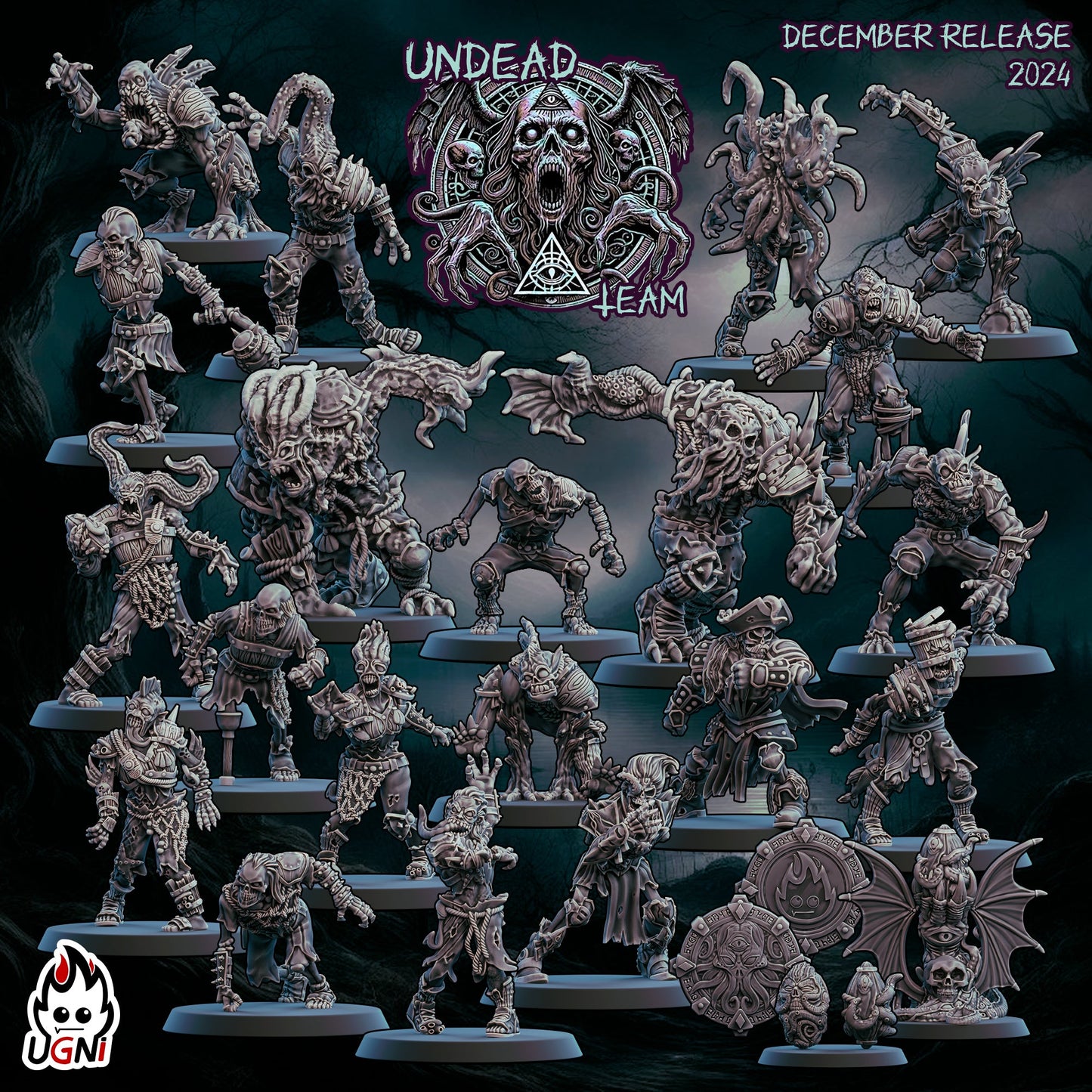 Lovecraftian Undead Fantasy Football Team | Ugni Miniatures Role Playing Miniatures