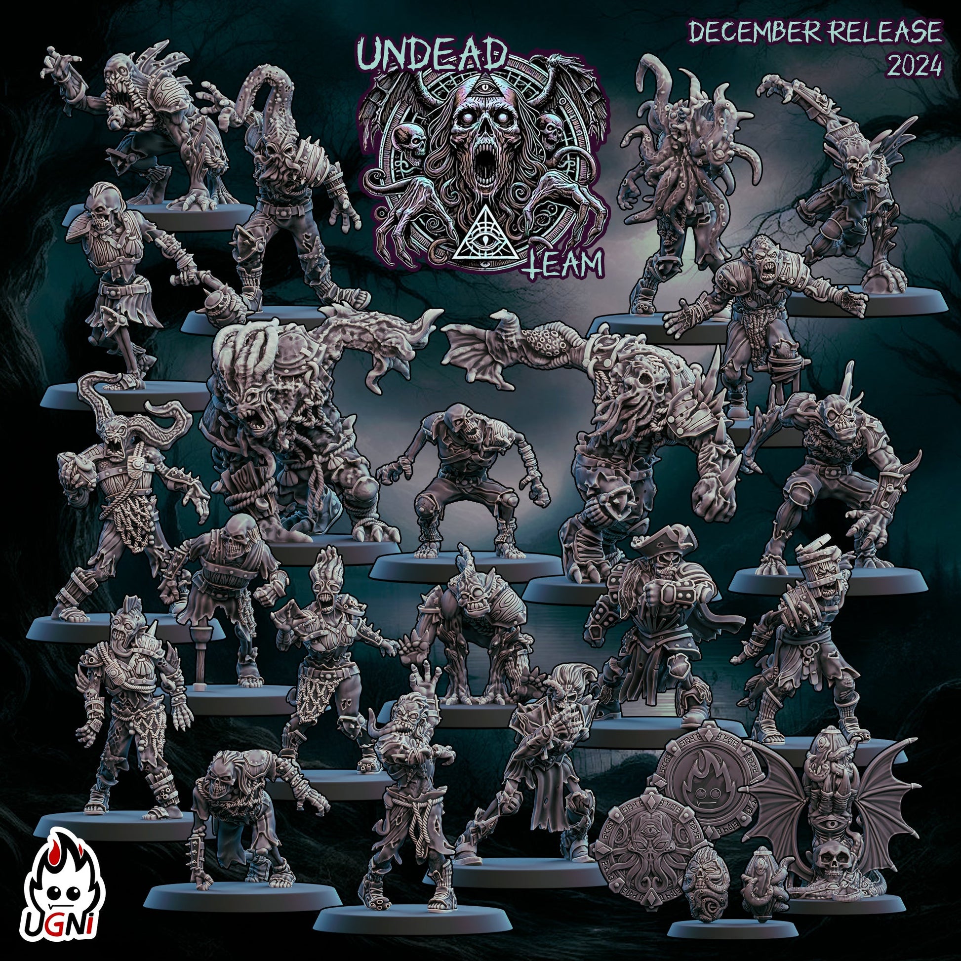 Lovecraftian Undead Fantasy Football Team | Ugni Miniatures Role Playing Miniatures