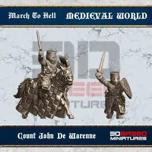 Medieval English Count John de Warenne | 3DBreed 15mm Wargaming Miniatures