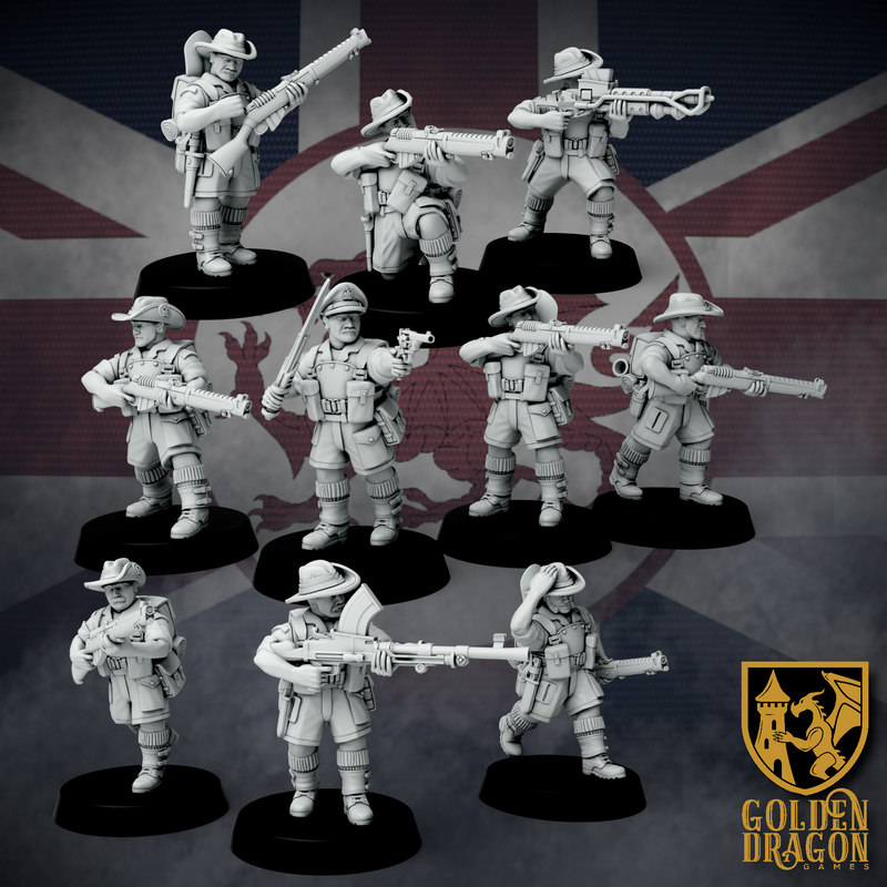 British Empire Colonial Rifles | Golden Dragon Games Weird WW2