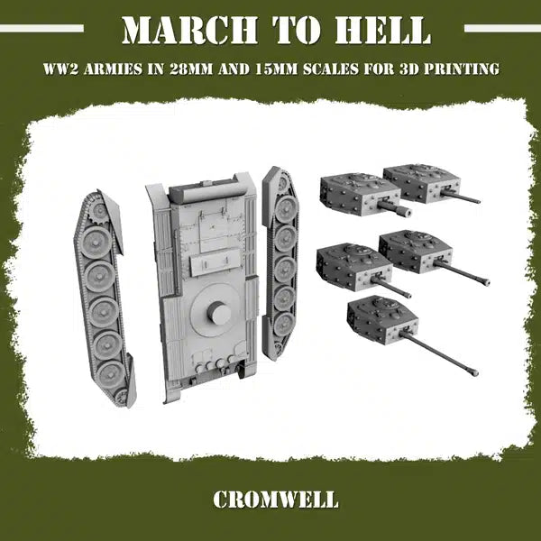 WW2 BRITISH ARMY CROMWELL | 3DBreed 15mm Wargaming Miniatures