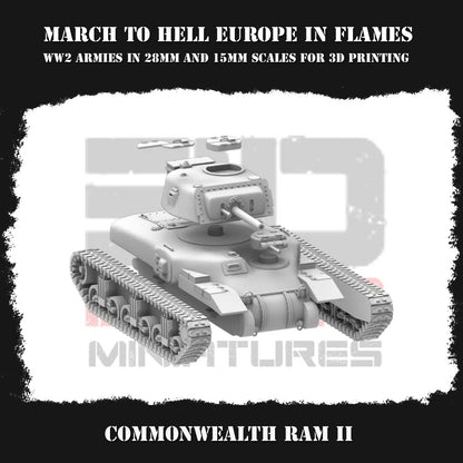 WW2 COMMONWEALTH RAM II | 3DBreed 15mm Wargaming Miniatures
