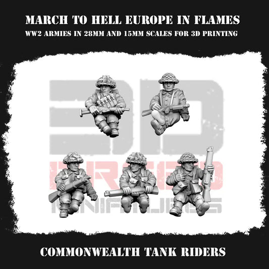 WW2 COMMONWEALTH TANK RIDERS | 3DBreed 15mm Wargaming Miniatures