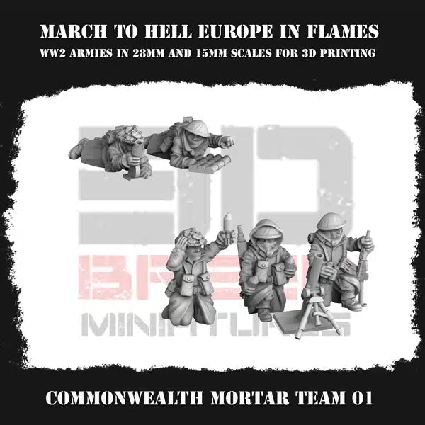 WW2 WINTER GREAT BRITAIN MORTAR TEAMS | 3DBreed 15mm Wargaming Miniatures