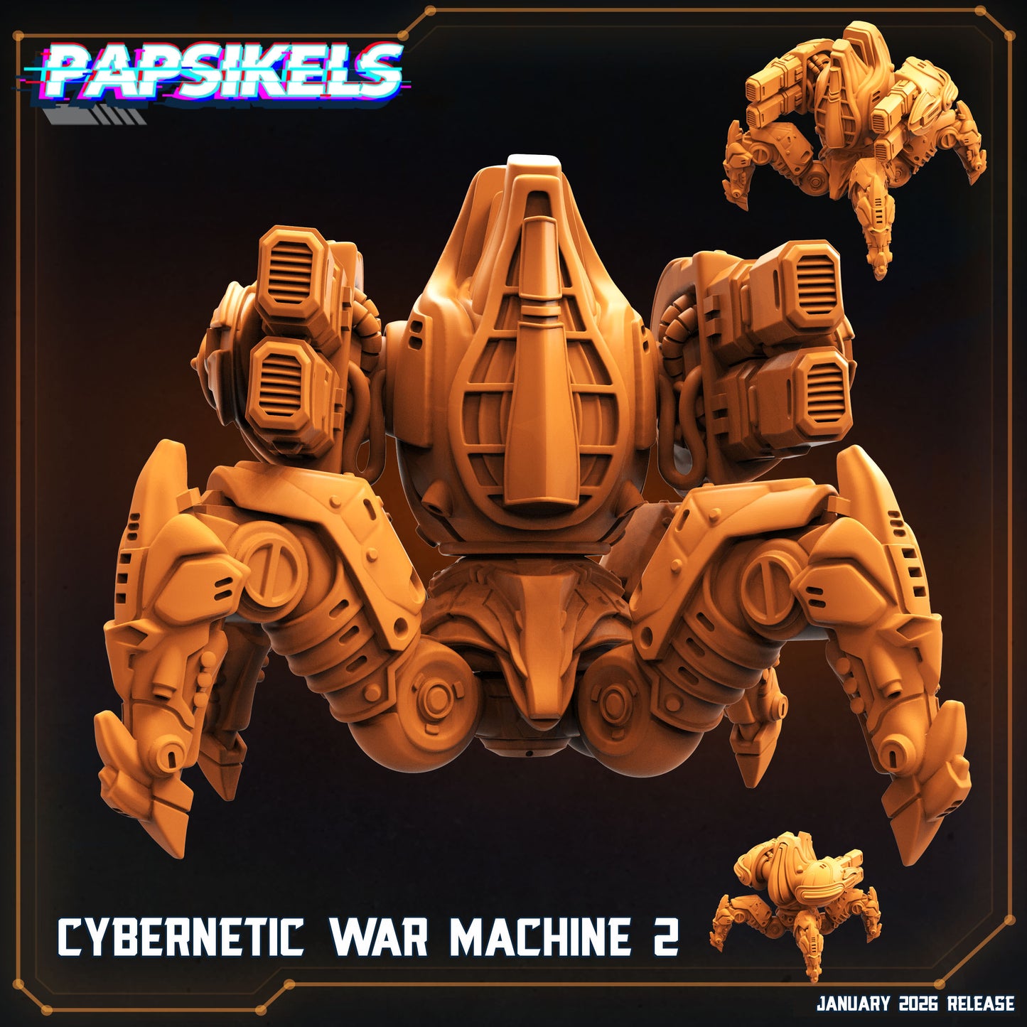 Sapients Cybernetic War Machine | Papsikels 32mm Sci Fi Miniatures