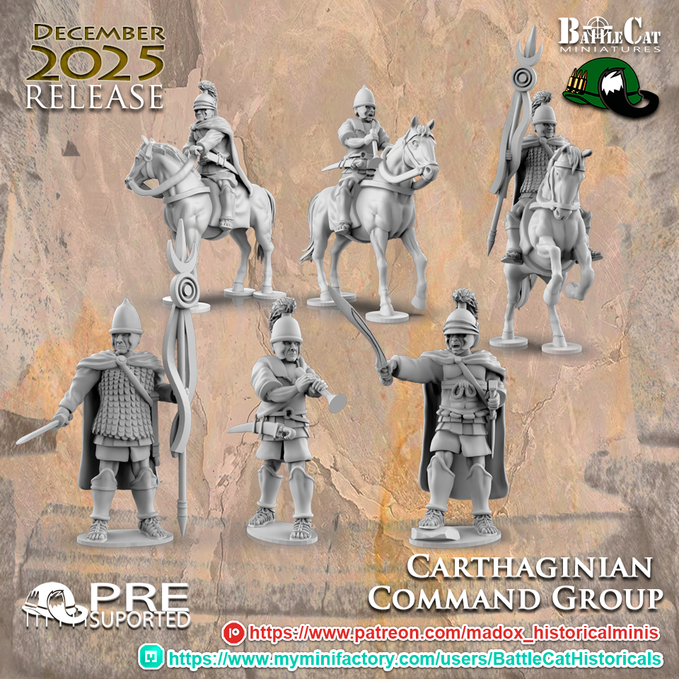 Carthaginian Command Group | Battlecat 28mm Historical Wargaming Miniatures Role Playing Miniatures