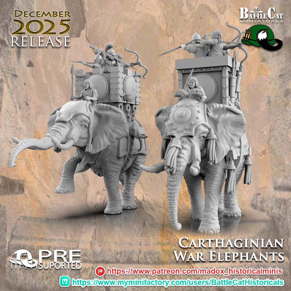 Carthaginian War Elephants | Battlecat 28mm Historical Wargaming Miniatures Role Playing Miniatures