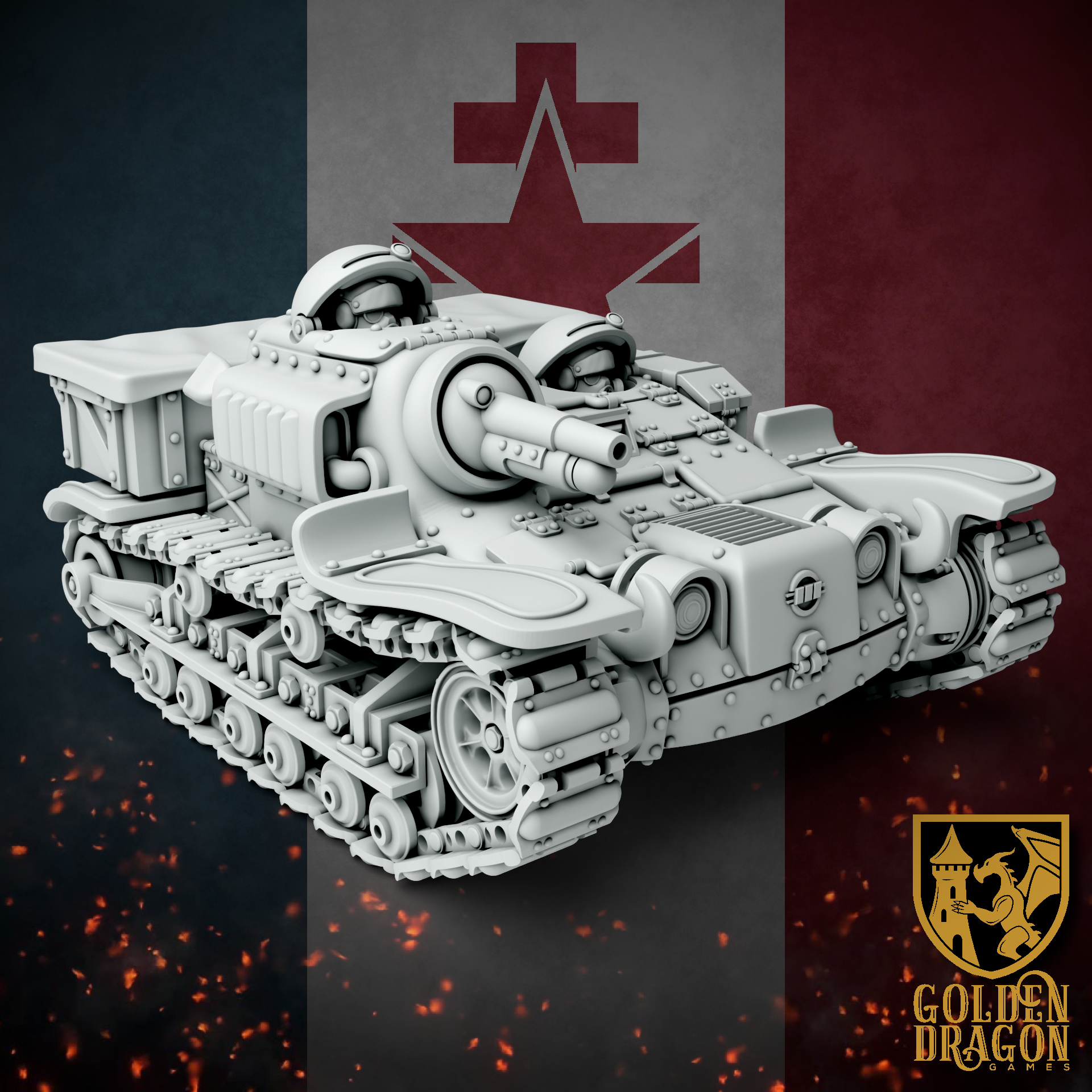 New French Republic AMR 36 Coccinelle Tankette | Golden Dragon Games Weird WW2 Role Playing Miniatures