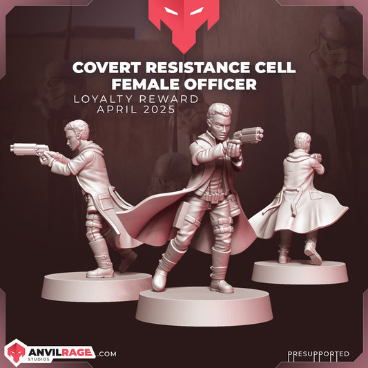 Covert Cell Officer | Anvilrage Galactic SciFi Miniatures 32mm 1/47 Legion Scale Role Playing Miniatures