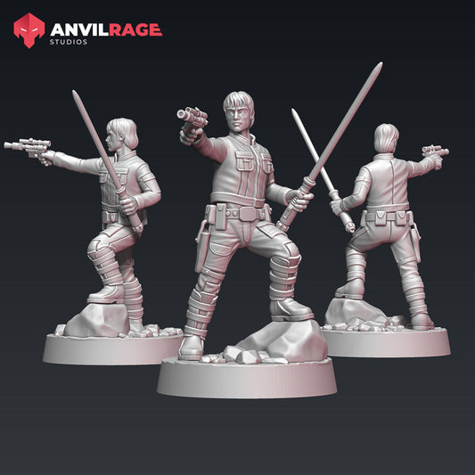 Commander Luke | Anvilrage Galactic SciFi Miniatures 32mm 1/47 Legion Scale Role Playing Miniatures