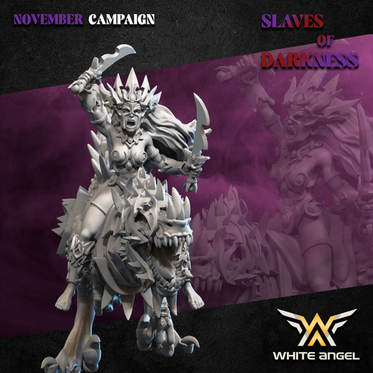 Dark Elf Dark Sorceress on Raptor | White Angel 28/32mm Fantasy Wargaming Miniatures