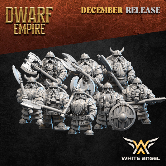 Dwarf Empire Great Weapons Unit | White Angel 28/32mm Fantasy Wargaming Miniatures