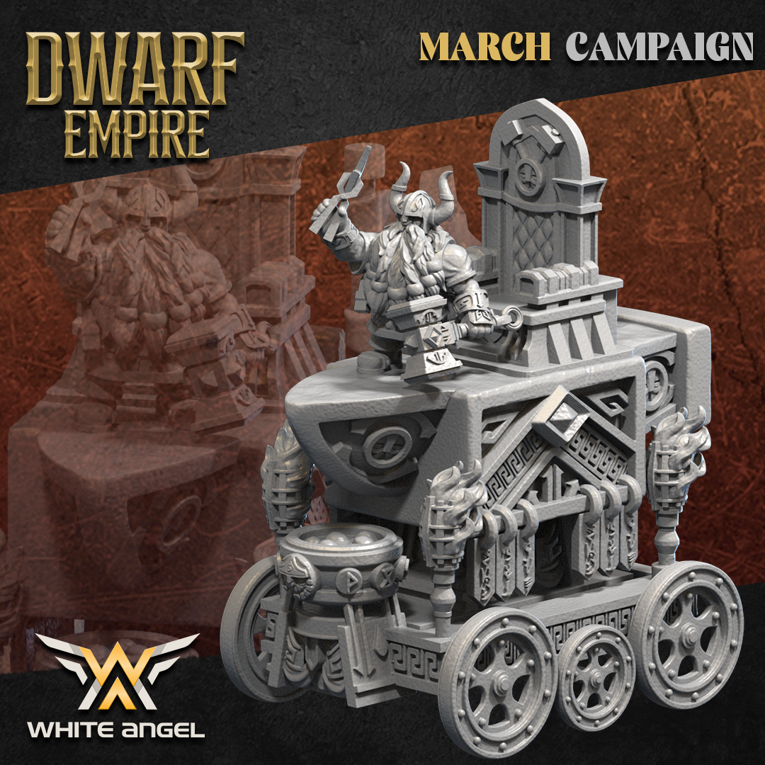 Dwarf Empire Anvil Chariot | White Angel 28/32mm Fantasy Wargaming Miniatures